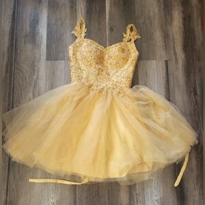 Sparkly Lace Applique Homecoming Dresses